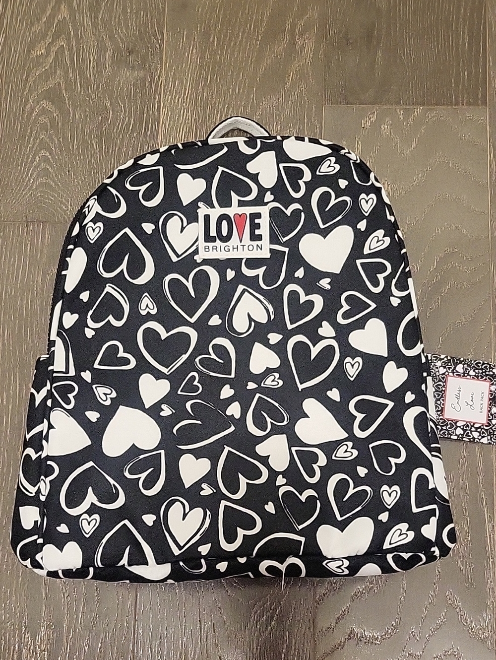 Brighton Endless Love Black and White Heart Backpack New With Tags NWT